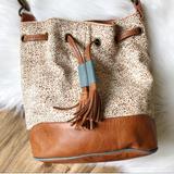 Anthropologie Bags | Anthropologie Miss Albright Boho Hobo Bag Calf Cow Skin | Color: Cream/Tan | Size: Os