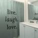 East Urban Home Handwritten Live Laugh Love Quote Single Shower Curtain Polyester in Green | 74 H x 71 W in | Wayfair