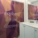 East Urban Home Faux Gemstone Explore Dream Discover Quote Single Shower Curtain Polyester in Red/Pink/Brown | 74 H x 71 W in | Wayfair