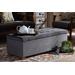 Baxton Studio Roanoke Modern Grey Velvet Fabric Grid-Tufted Storage Ottoman Bench - Wholesale Interiors BBT3101-Grey Velvet/Walnut-Otto