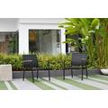 Amazonia Juliette Deluxe Stacking Sofa Chairs | Black & Quick dry Sling Chairs | Durable & Ideal for Indoors & Outdoors (Set of 2) - International Home SC VERASOFA_LOT_BLK