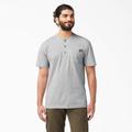 Dickies Men's Heavyweight Short Sleeve Henley T-Shirt - Heather Gray Size M (WS451)