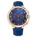 Men's Watches,Business Multi-Function Quartz Watch Oval Belt Watch, Rose Gold Blue Face