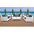 Miami 7 Piece Outdoor Wicker Patio Furniture Set 07c in Navy - TK Classics Miami-07C-Navy