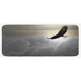 Light Gray 0.1" x 47" L X 19" W Kitchen Mat - East Urban Home Majestic Creature Flying Above Clouds Liberty Democracy | Wayfair