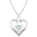 "Sterling Silver Gemstone & Diamond Accent Heart Pendant Necklace, Women's, Size: 18"", White"