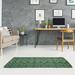 White 36 x 0.4 in Area Rug - East Urban Home Hand Drawn Triangles Green/Black Area Rug Chenille | 36 W x 0.4 D in | Wayfair