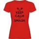 K KRUSKIS - T Shirt Tennis Keep Calm and Smash Zurzarm Frau - M, Rot