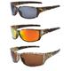 Hornz Brown Forest Camouflage Polarised Sunglasses for Men Durable Lightweight (Brown Forrest Camo, Smoke, Orange & Amber)