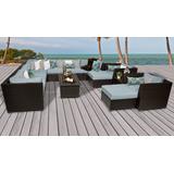 Barbados 13 Piece Outdoor Wicker Patio Furniture Set 13a in Spa - TK Classics Barbados-13A-Spa