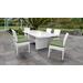 Miami Rectangular Outdoor Patio Dining Table w/ 6 Armless Chairs in Cilantro - TK Classics Miami-Dtrec-Kit-6C-Cilantro