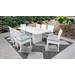 Miami Rectangular Outdoor Patio Dining Table w/ 8 Armless Chairs in Spa - TK Classics Miami-Dtrec-Kit-8C-Spa
