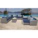 Florence 13 Piece Outdoor Wicker Patio Furniture Set 13a in Navy - TK Classics Florence-13A-Navy