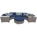 Florence 6 Piece Outdoor Wicker Patio Furniture Set 06c in Navy - TK Classics Florence-06C-Navy