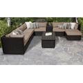 Venice 10 Piece Outdoor Wicker Patio Furniture Set 10b in Wheat - TK Classics Venice-10B