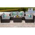 Belle 5 Piece Outdoor Wicker Patio Furniture Set 05c in Grey - TK Classics Belle-05C-Grey