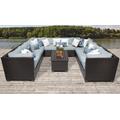 Barbados 11 Piece Outdoor Wicker Patio Furniture Set 11a in Spa - TK Classics Barbados-11A-Spa