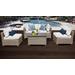 Monterey 5 Piece Outdoor Wicker Patio Furniture Set 05c in Sail White - TK Classics Monterey-05C-White