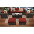 Venice 8 Piece Outdoor Wicker Patio Furniture Set 08c in Terracotta - TK Classics Venice-08C-Terracotta