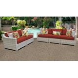 Fairmont 5 Piece Outdoor Wicker Patio Furniture Set 05a in Terracotta - TK Classics Fairmont-05A-Terracotta