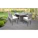 Monterey Rectangular Outdoor Patio Dining Table w/ 8 Armless Chairs in Sail White - TK Classics Monterey-Dtrec-Kit-8C-White
