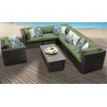 Venice 8 Piece Outdoor Wicker Patio Furniture Set 08b in Cilantro - TK Classics Venice-08B-Cilantro