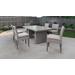 Monterey Rectangular Outdoor Patio Dining Table w/ 6 Armless Chairs in Grey - TK Classics Monterey-Dtrec-Kit-6C
