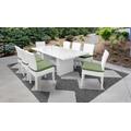 Miami Rectangular Outdoor Patio Dining Table w/ 8 Armless Chairs in Cilantro - TK Classics Miami-Dtrec-Kit-8C-Cilantro