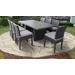 Belle Rectangular Outdoor Patio Dining Table w/ 8 Armless Chairs in Grey - TK Classics Belle-Dtrec-Kit-8C-Grey