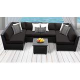 Barbados 7 Piece Outdoor Wicker Patio Furniture Set 07c in Black - TK Classics Barbados-07C-Black