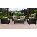 Barbados 6 Piece Outdoor Wicker Patio Furniture Set 06d in Cilantro - TK Classics Barbados-06D-Cilantro