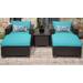 Belle 5 Piece Outdoor Wicker Patio Furniture Set 05a in Aruba - TK Classics Belle-05A-Aruba