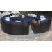 Barbados 11 Piece Outdoor Wicker Patio Furniture Set 11b in Navy - TK Classics Barbados-11B-Navy