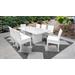 Miami Rectangular Outdoor Patio Dining Table w/ 8 Armless Chairs in Wheat - TK Classics Miami-Dtrec-Kit-8C