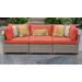 Monterey 3 Piece Outdoor Wicker Patio Furniture Set 03b in Tangerine - TK Classics Monterey-03B-Tangerine