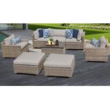 Monterey 8 Piece Outdoor Wicker Patio Furniture Set 08a in Beige - TK Classics Monterey-08A-Beige