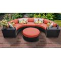 Barbados 6 Piece Outdoor Wicker Patio Furniture Set 06c in Tangerine - TK Classics Barbados-06C-Tangerine