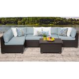 Belle 6 Piece Outdoor Wicker Patio Furniture Set 06a in Spa - TK Classics Belle-06A-Spa