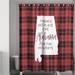 The Holiday Aisle® Brianne There's No Place Like Alabama for the Holidays Single Shower Curtain Polyester in Black/Pink/Red | 74 H x 71 W in | Wayfair