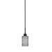 Wrought Studio™ Edge 1-Light Cord Mini Pendant Glass in Gray | 10.75 H x 4 W x 4 D in | Wayfair B62E2A10F78945E5B1CD6FA75C8F6294