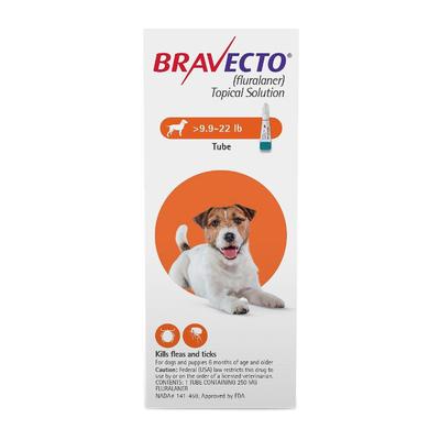 Bravecto Topical For Small Dogs (9.9 - 22 Lbs) Orange 2 Doses