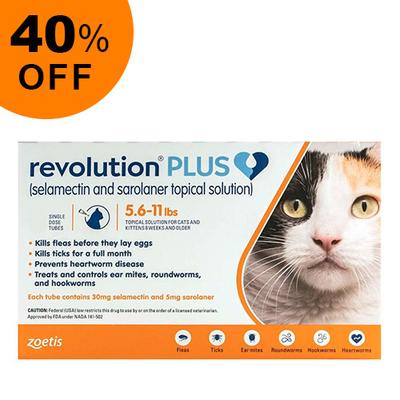 Revolution Plus For Medium Cats 5.5-11lbs (2.5-5kg) Orange 3 Pack