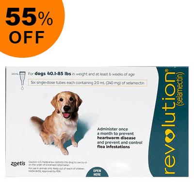 Revolution For Large Dogs 40.1-85lbs (Green) 3 Doses - Get 55% Off Today