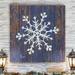 The Holiday Aisle® 'Stencil Snowflake' Wrapped Canvas Graphic Art on Canvas Canvas, Solid Wood in Blue | 16 H x 16 W x 1 D in | Wayfair