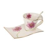 Gracie Oaks Flower 3 Piece Bone China Teacup & Saucer Set Porcelain/Ceramic in Pink/White | 8 H in | Wayfair CC9FCA61484A461A91D274A2EBE3844B