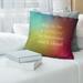 East Urban Home Handwritten Try To Be A Rainbow Quote Linen Pillow Cover Linen | 16 H x 16 W x 0.5 D in | Wayfair 4453BC89599A4026A70CF3448D7CFDF9