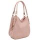 Light-weight 3 Compartment Faux Leather Medium Hobo Bag, Dusty Pink, One Size