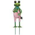 Regal Art & Gift 12612 - 15" Pink/Green Frog Garden Stake