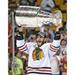 Brandon Saad Chicago Blackhawks Unsigned 2013 Stanley Cup Champions Raising Photograph