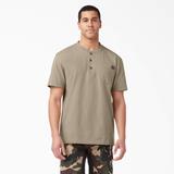 Dickies Men's Heavyweight Short Sleeve Henley T-Shirt - Desert Sand Size 2 (WS451)